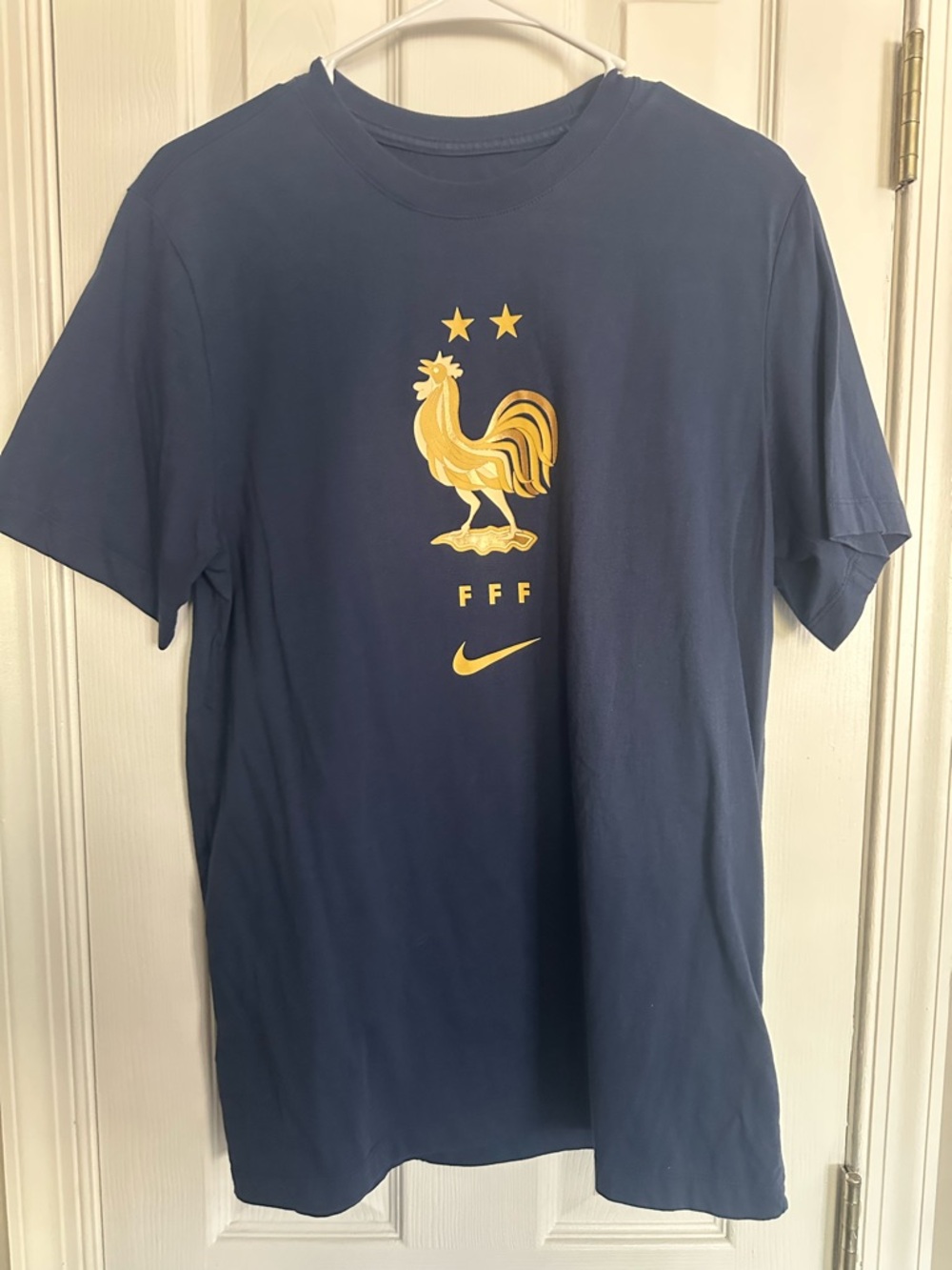Nike Men's Navy World Cup France FFF Crest T-Shirt. Mens M Worn Once